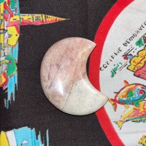 Moon-shaped pink Jasper